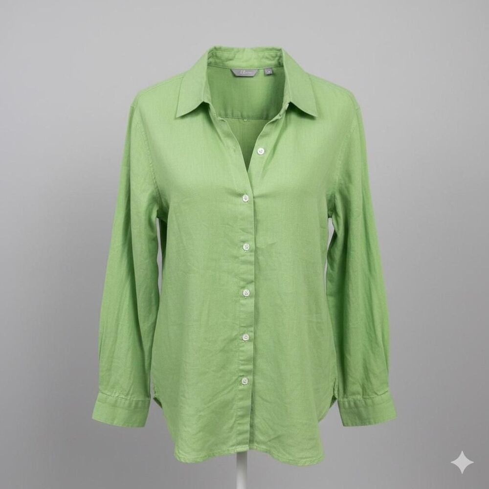 J. Jill Green long sleeve button down top size XS fits S/M